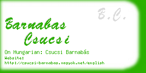 barnabas csucsi business card